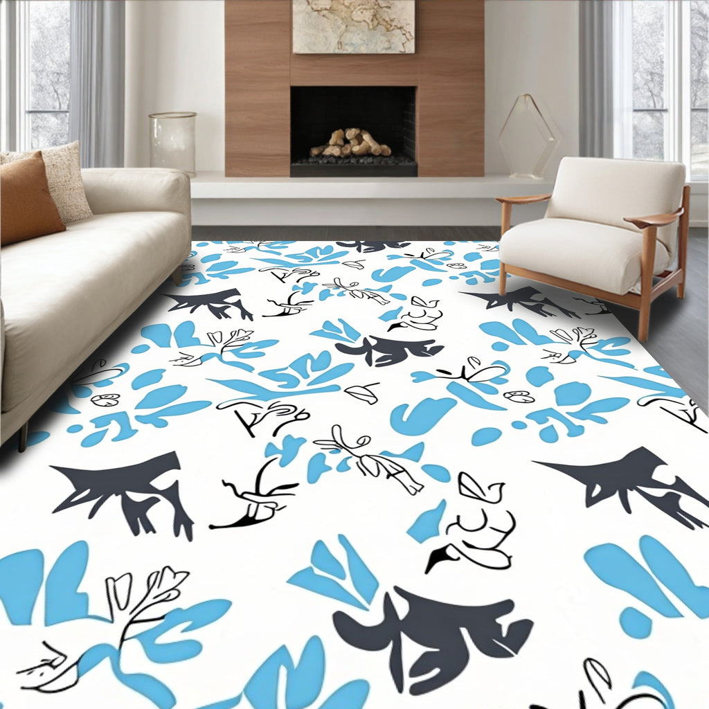Abstract Marine Blue Scatter Rug