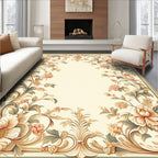 Floral Vine Scrollwork Cream Rug
