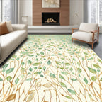 Botanical Watercolor Branches Leaves Design Rug