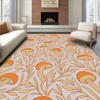 Whimsical Mushroom Vine Pattern Rug