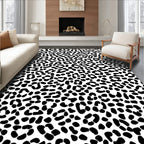 Bold Black White Animal Print Rug