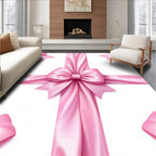 Soft Pink Satin Bow Pattern Rug