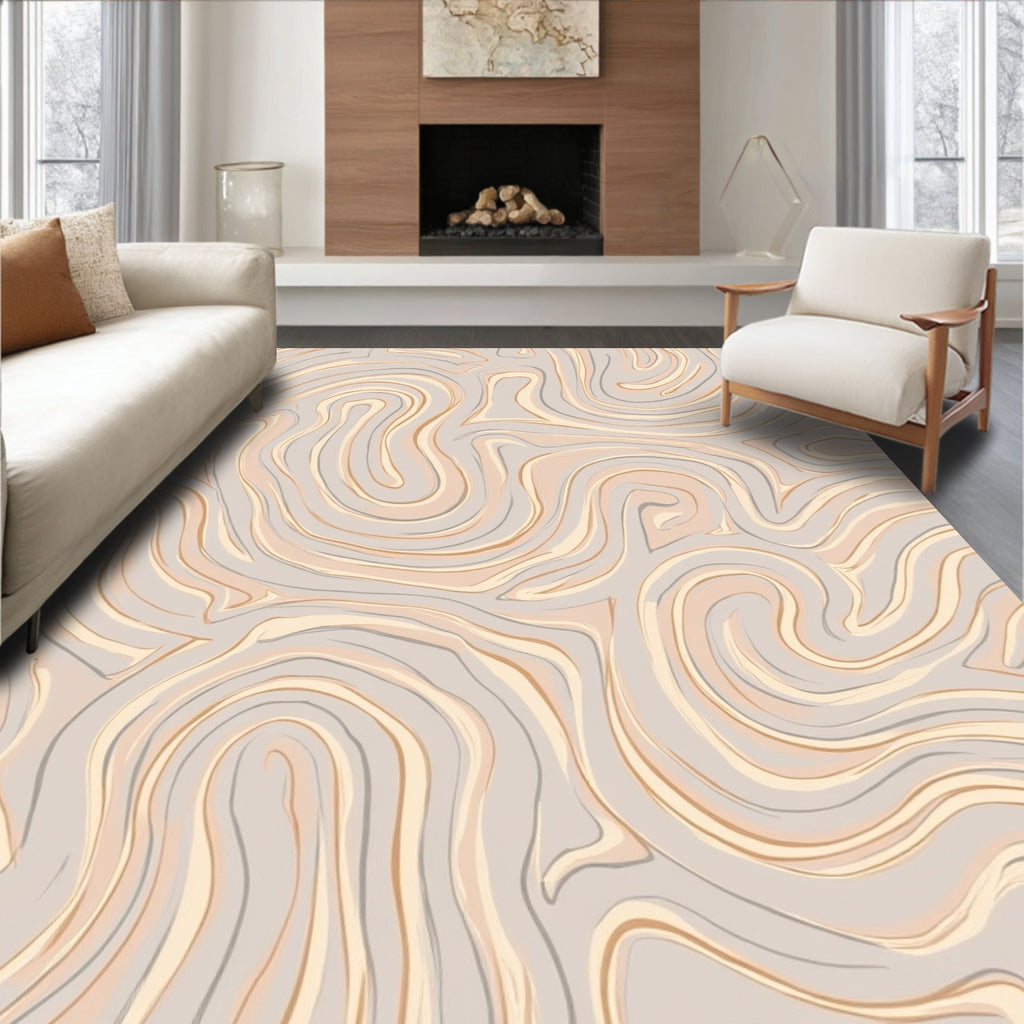 Swirl Abstract Earthy Tones Rug