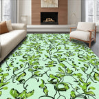 Botanical Vines On Light Green Rug