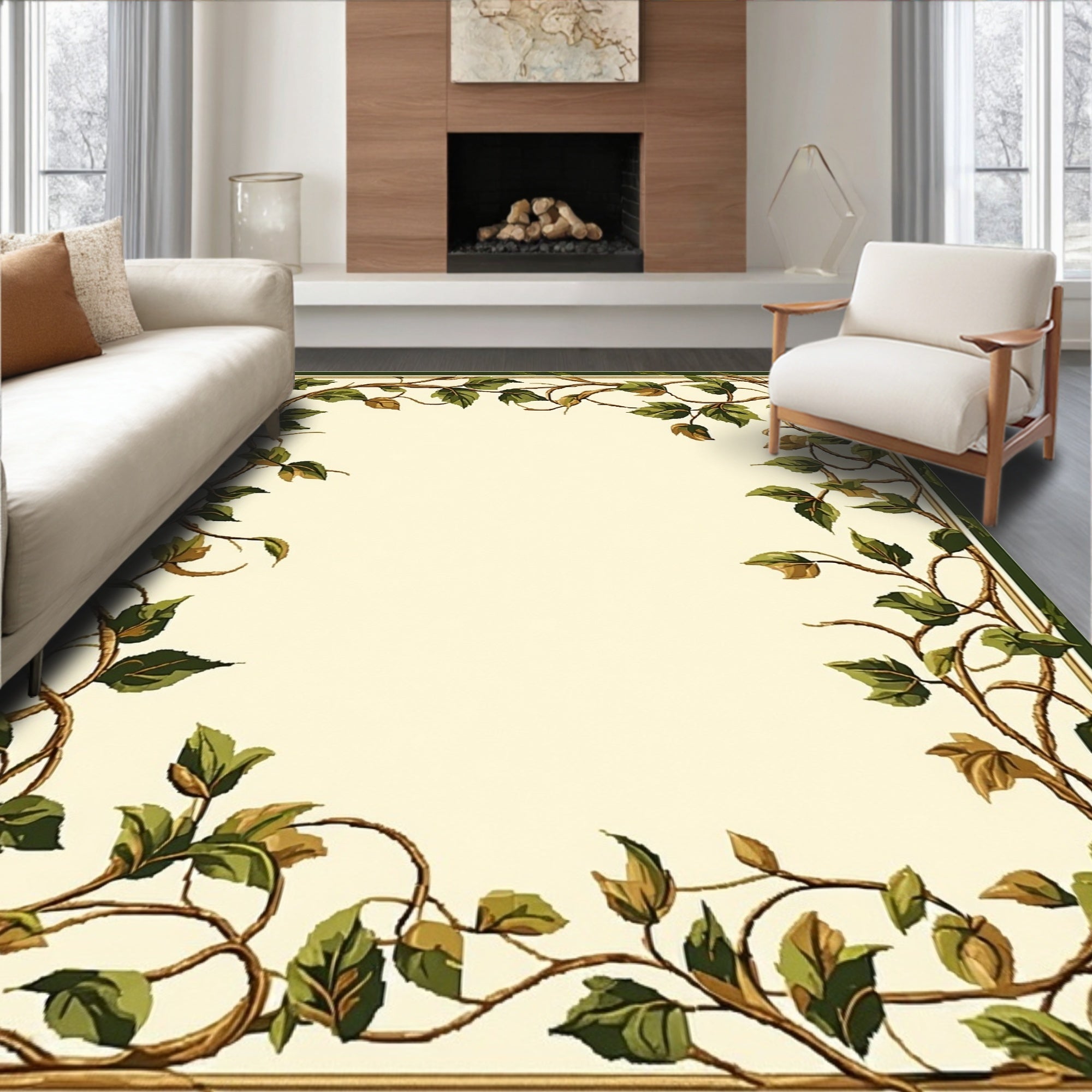 Vine And Leaf Pattern Rug