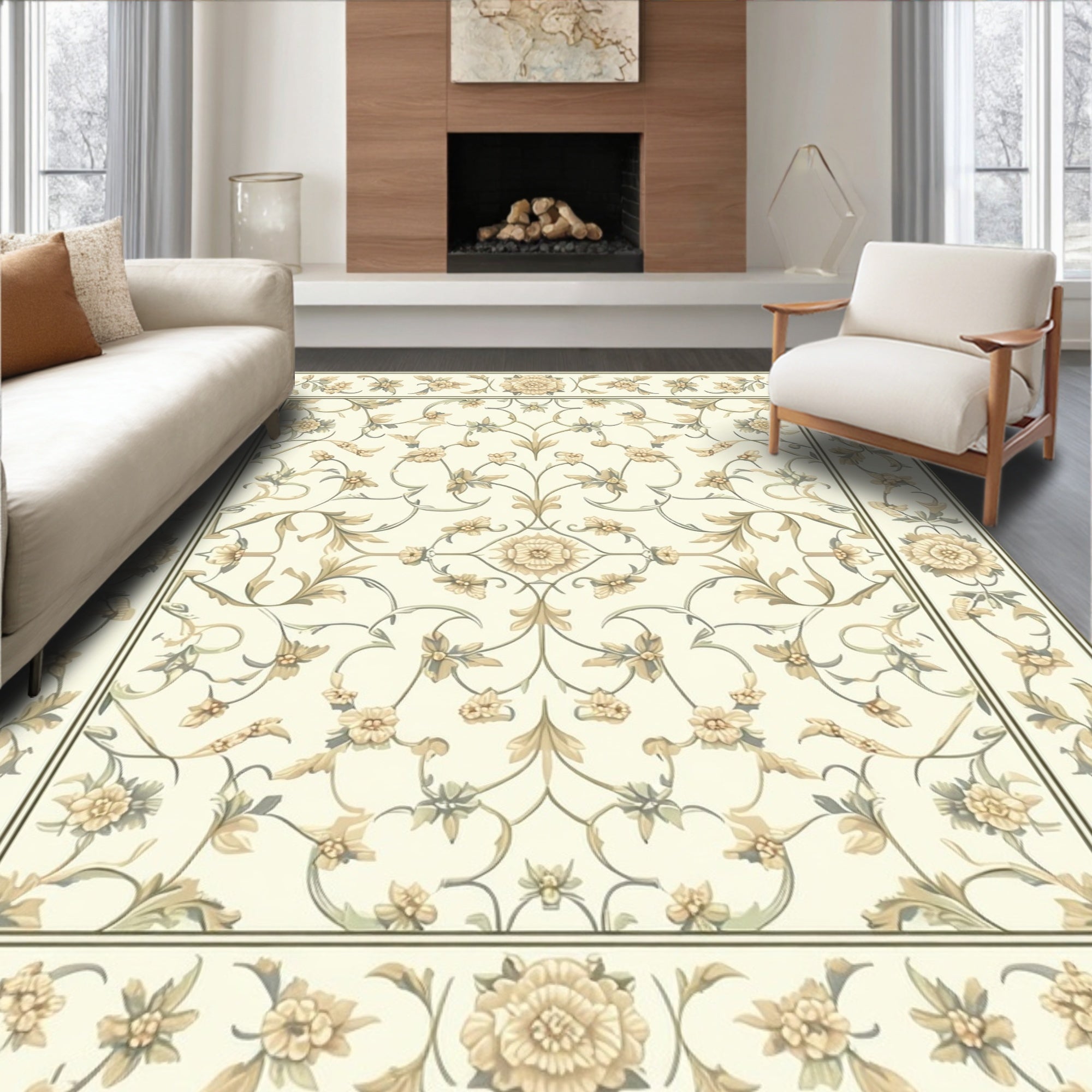Classic Floral Acanthus Scroll Rug