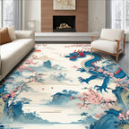 Dragon cherry blossom landscape art Rug