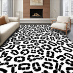 Abstract Black White Animal Print Rug