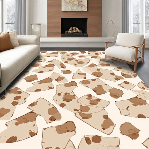 Abstract Brown Stain Scatter Rug
