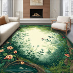 Enchanted Forest Floral Botanical Rug