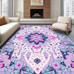 Whimsical Floral Mandala Pattern Rug