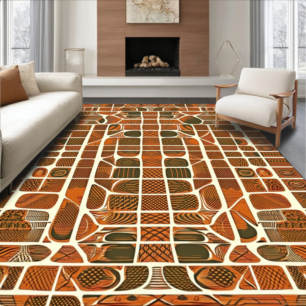 Exotic Tribal Geometric Pattern Rug