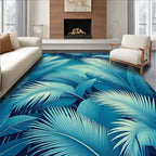 Cool Tropical Leaf Pattern Rug