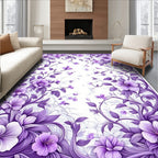 Enchanting Purple Floral Vine Rug