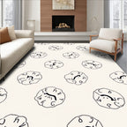 Abstract Hand-Drawn Floral Pattern Rug
