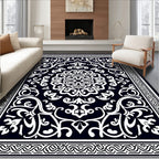 Intricate Floral Scrollwork Mandala Rug