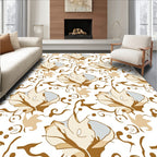 Terra Cotta Floral Swirls Pattern Rug
