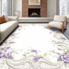 Floral Elegance With Lavender Vines Rug