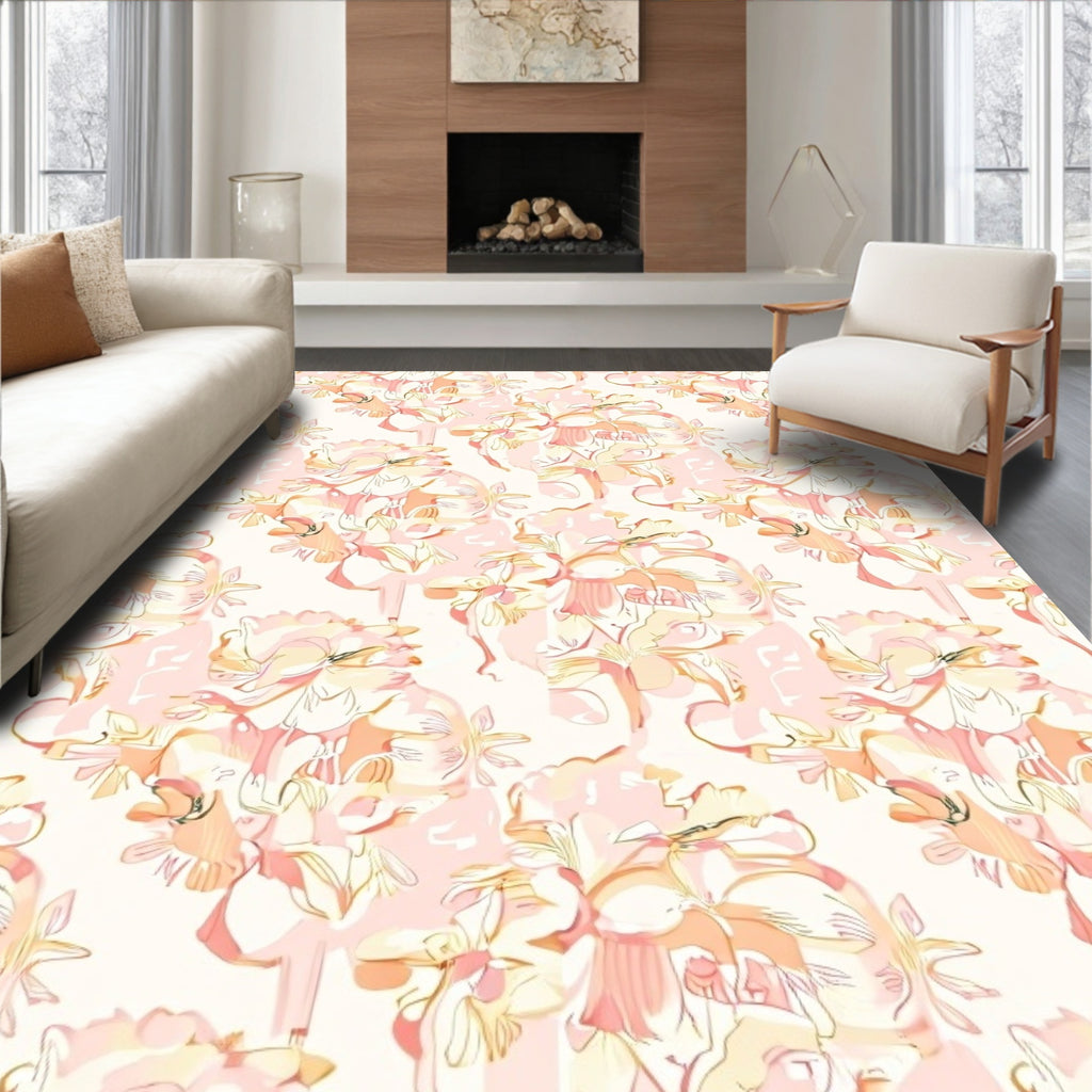 Delicate Pastel Floral Arrangement Rug