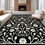 Cream Floral Branch Pattern Rug