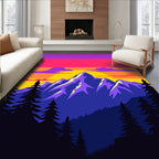 Vivid Sunset Mountain Scenery Rug