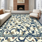 Vining Leaf Patterned Statement Design Rug