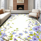 Delicate Lavender Floral Vine Pattern Rug