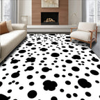 Simple Black White Spot Pattern Rug