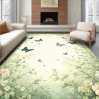 Whimsical Butterfly Floral Garden Design Rug
