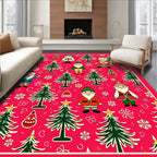 Festive Christmas Gnomes and Trees Repeat Rug