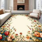 Elegant Floral Vine Botanical Design Rug