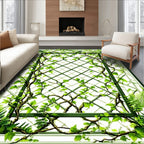Green Vine Lattice Pattern Rug