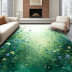 Wildflower Meadow Watercolor Design Rug