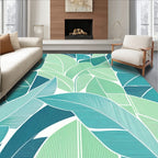 Greenery Tropical Leaf Pattern Rug