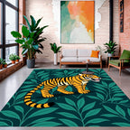 Emerald Jungle Tiger Pattern Rug
