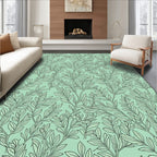 Enchanting Vine Patterned Green Rug