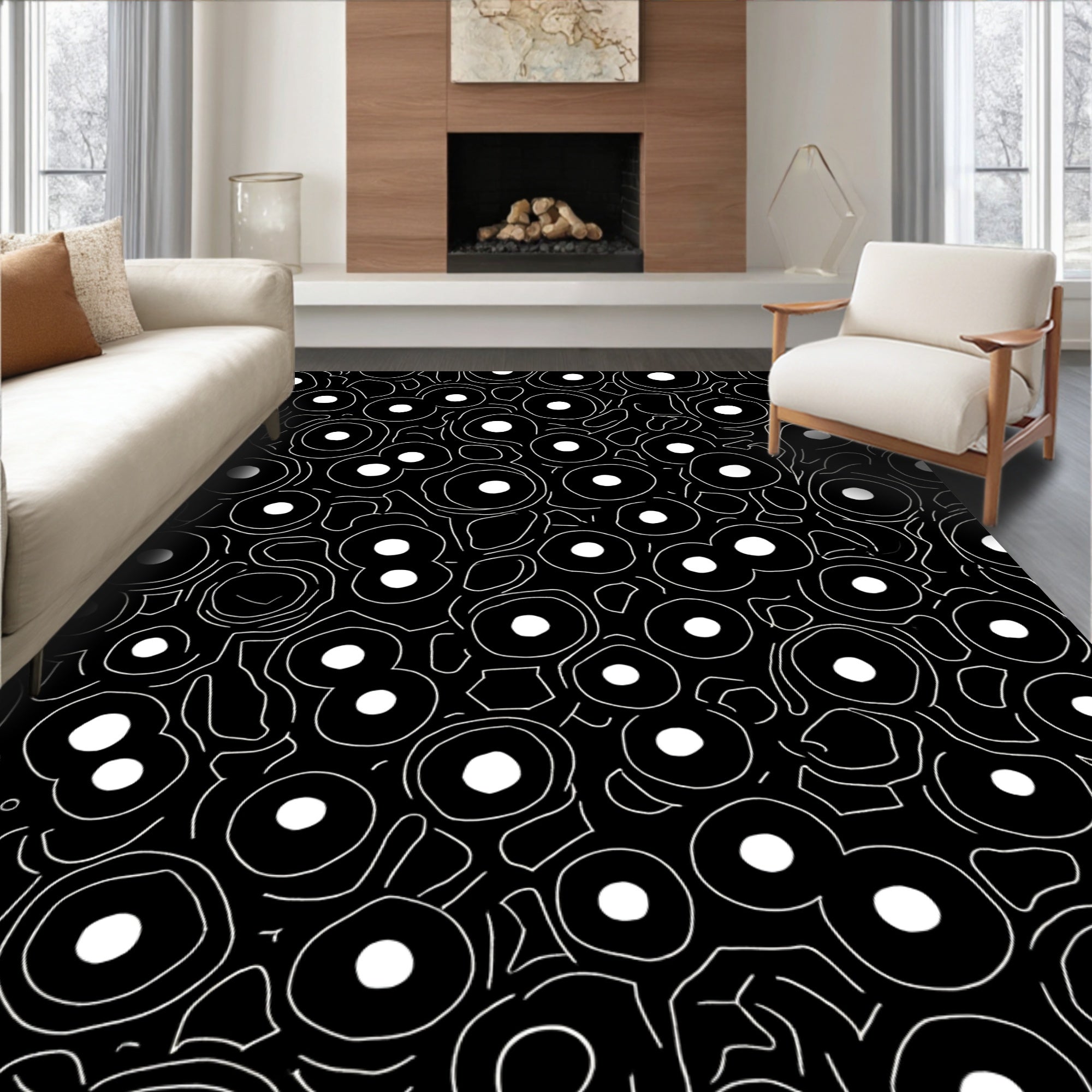 Abstract Circle Pattern Design Rug