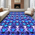 Intricate Geometric Crystal Pattern Design Rug