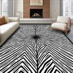 Bold Radial Wood Grain Pattern Rug