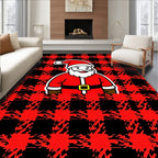 Classic Red Black Plaid Santa Rug