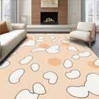 Abstract Peach Blob Pattern Rug