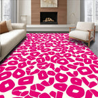 Bold Pink Abstract Animal Print Rug