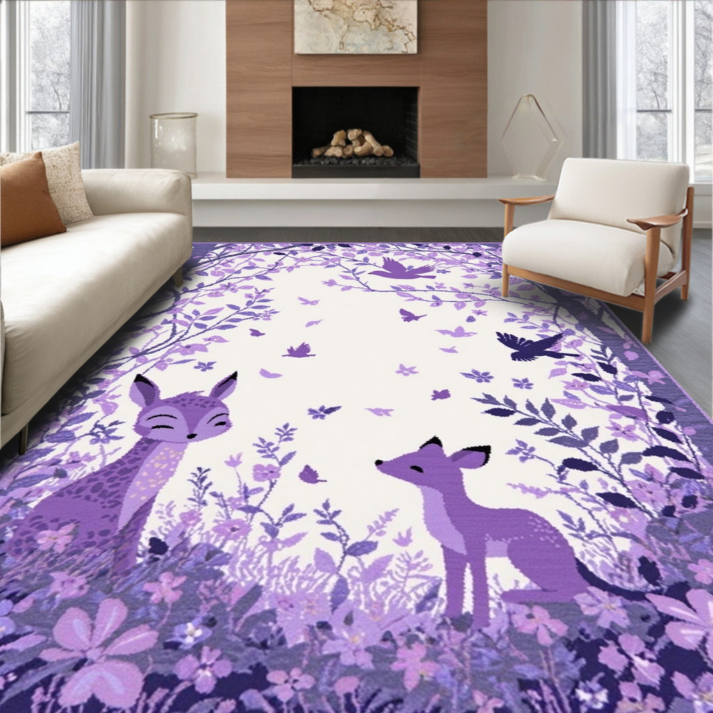 Enchanted Forest Woodland Creatures Rug