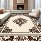 Ornate Floral Damask Scroll Pattern Rug