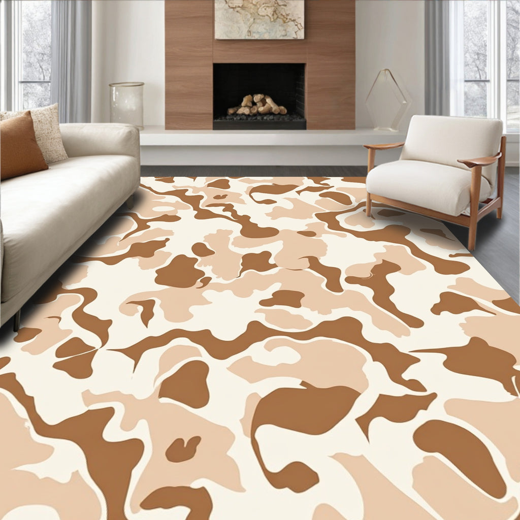 Camouflage Desert Abstract Organic Pattern Rug