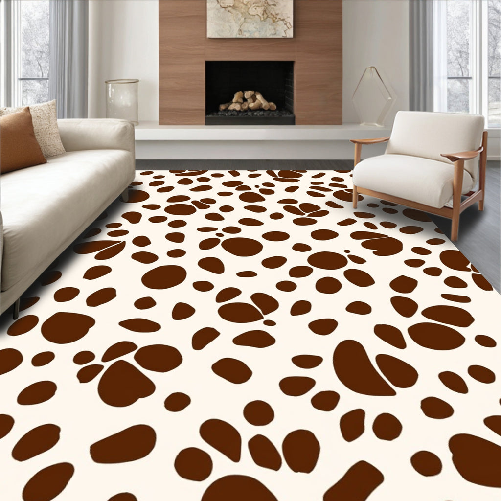 Brown Organic Spot Pattern Rug