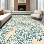 Elegant Blue Swirl Cloud Pattern Rug