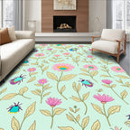 Whimsical Floral 2 Insect Pattern Rug