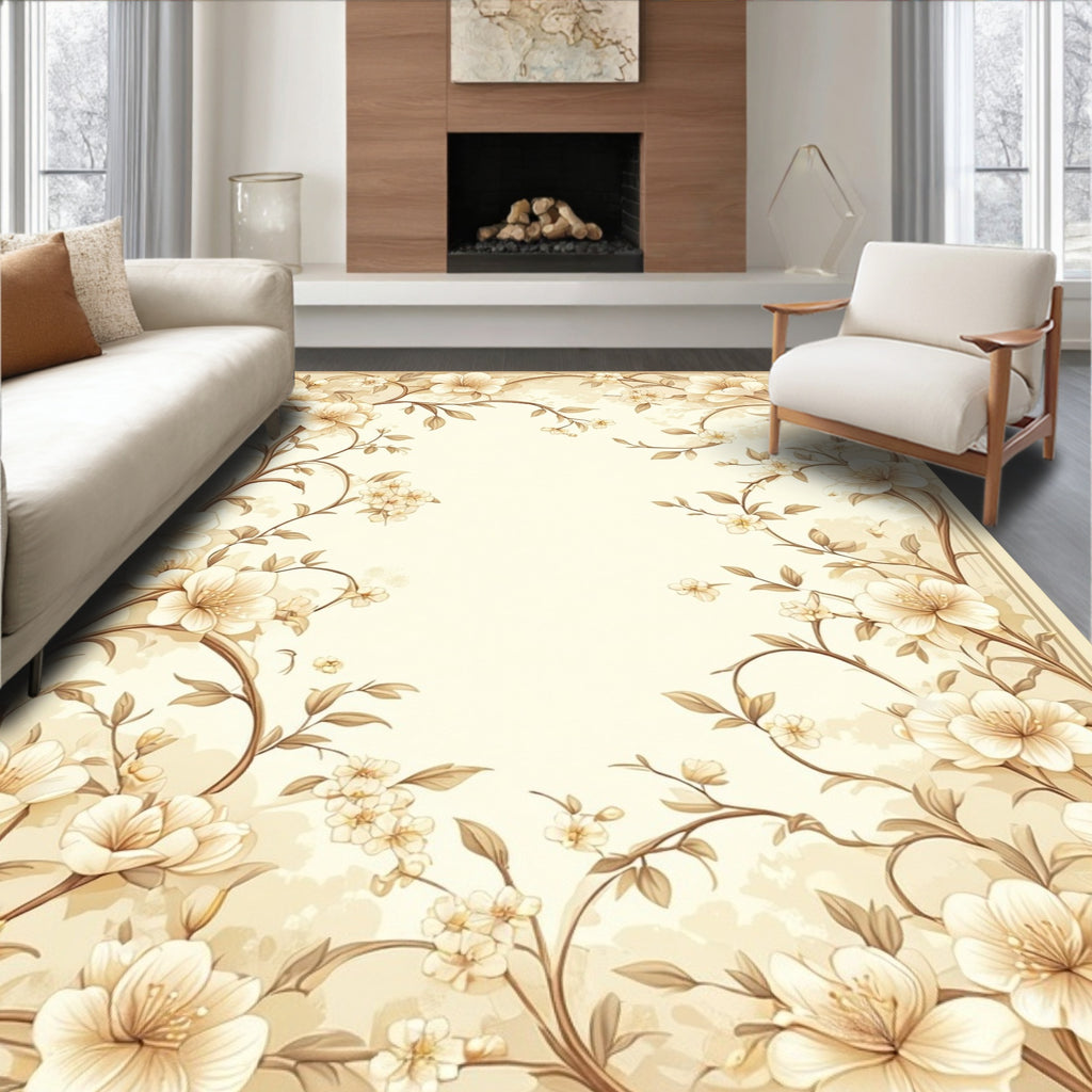 Vintage Floral Vine Patterned Rug