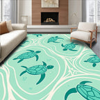 Oceanic Turtle Flow Pattern Rug